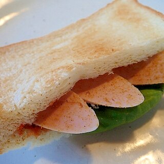 サラダ菜と魚肉ソーセージのカレー風味ポケットサンド